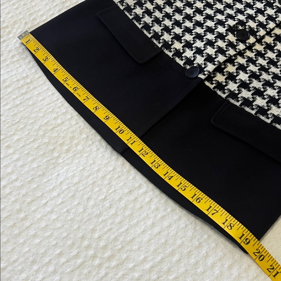 Talbots Black and White Houndstooth Colorblock Women's Collarless Jacket Size 10 - Picture 13 of 15